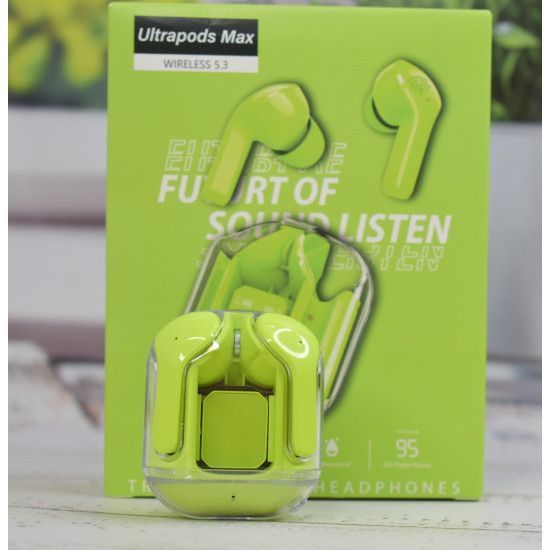 Air31 Ultrapods Max Навушники бездротові вакуумні Bluetooth Зелені: Індикатор заряду P00054 фото