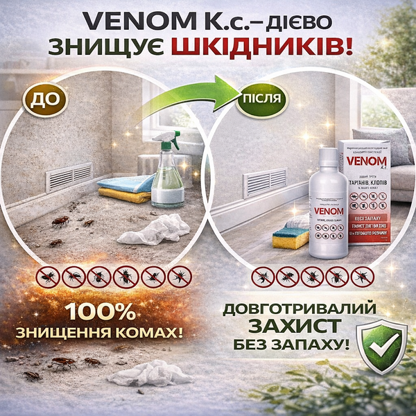 Wellpex Venom k.s. Інсектицид від бліх та тарганів 100мл: Без запаху до 180 днів P000211 фото