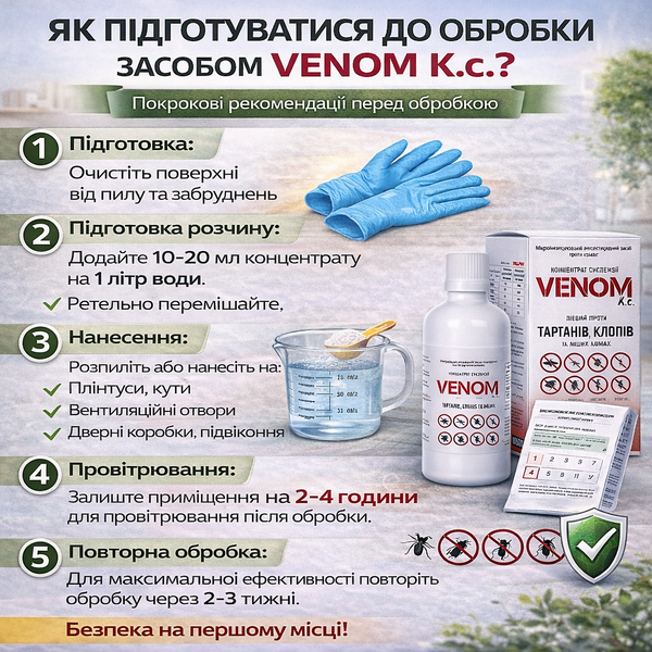 Wellpex Venom k.s. Інсектицид від бліх та тарганів 100мл: Без запаху до 180 днів P000211 фото