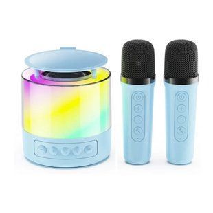 Дитяче Мікрофон Караоке K18 з RGB-підсвіткою 2 мікрофони: Зміна голосу портативне P000232 фото