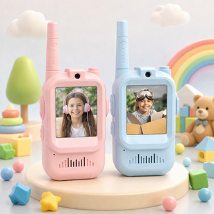 Video Walkie Talkie Дитячі рації з відеозв'язком Набір 2шт із камерою: Кольоровий екран P000331 фото