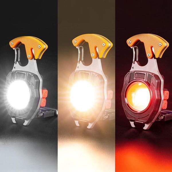 W5147 Фонарик LED аккумуляторный Type-C 7 режимов: Мультитул зажигалка карабин нож P000127 фото