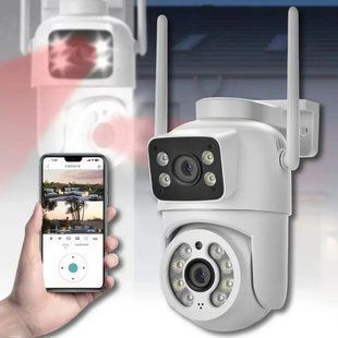 Q13 WiFi Камера поворотна 2 лінзи 3МП: Нічне бачення до 40м смарт-слідкування P000204 фото
