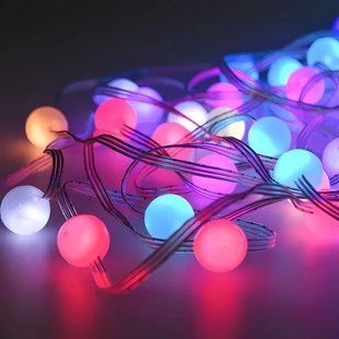 Гирлянда-нить RGB LED матовые шарики USB с пультом ДУ 10м: Цветная декоративная P000176 фото