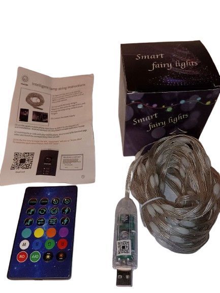 Гірлянда-нитка Біла LED USB із пультом ДУ 10м: Краплі роси для дому та вулиці P000138 фото