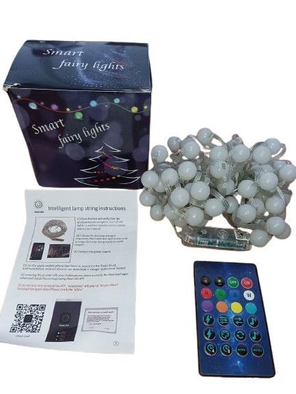 Гірлянда-нитка RGB LED матові кульки USB із пультом ДУ 10м: Кольорова декоративна P000176 фото