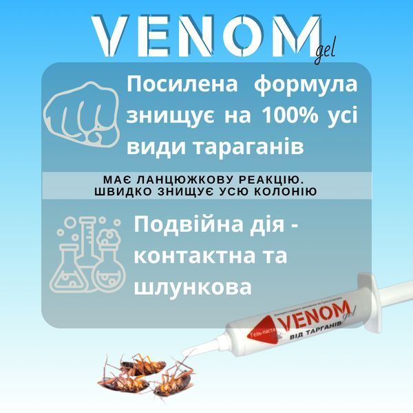 Venom Комплект від тарганів спрей 750мл + гель 35г: Швидкий результат 02319 фото
