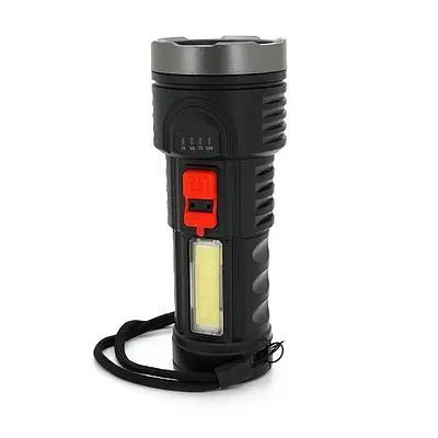 L-822 Фонарик ручной 5W LED+COB пластик: Встроенный аккумулятор компактный P00052 фото