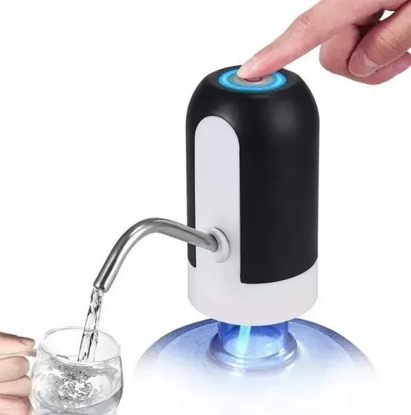 Automatic Water Dispenser Электропомпа для бутыли 19л с подсветкой Чёрная: USB зарядка P00036 фото