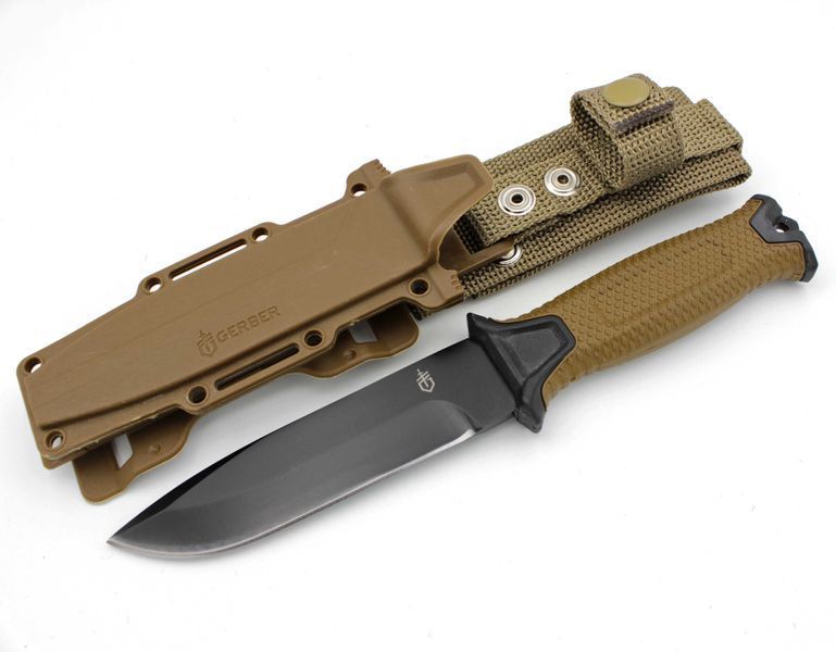 Туристический полевой нож 539-3 Brown (25 см) с огнивом, свистком и чехлом 539-3 Brown фото