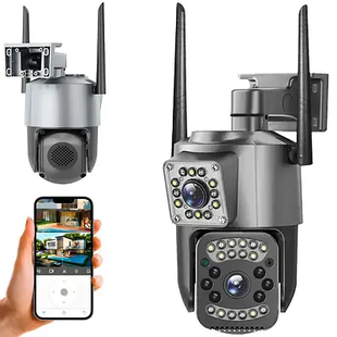 V380Pro SC03 Камера IP WIFI вулична поворотна 4+4МП IP66: Нічне бачення P000207 фото