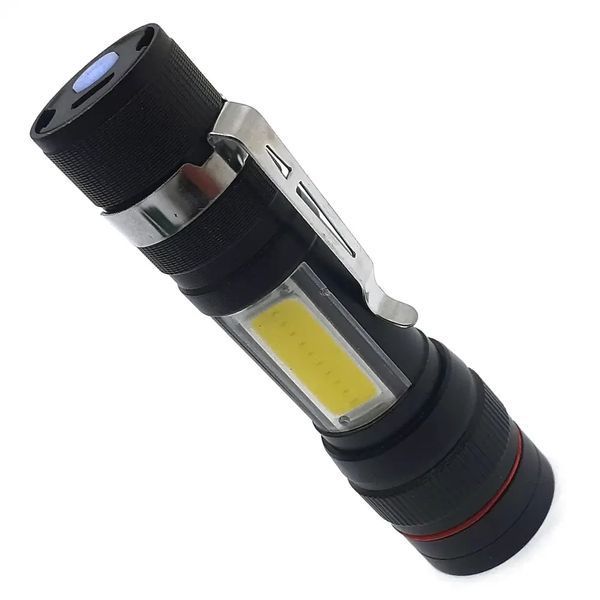 COP Ліхтар LED акумуляторний XPE+COB USB 2-в-1: Кишеньковий потужний P00039 фото