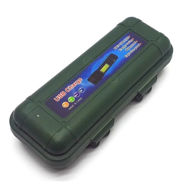COP Ліхтар LED акумуляторний XPE+COB USB 2-в-1: Кишеньковий потужний P00039 фото