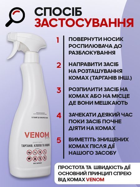 Venom Комплект від тарганів Spray 2&times;750мл + Gel 2&times;25мл: Повна обробка квартири К2 фото