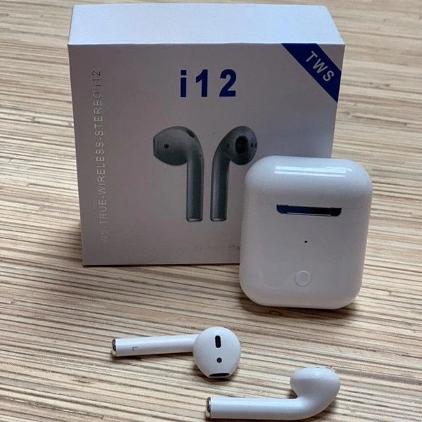 i12 TWS Навушники бездротові з сенсором Білі: Bluetooth компактні для спорту P00060 фото
