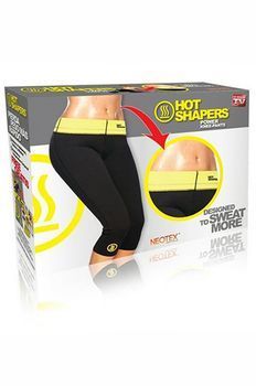 Hot Shapers Бриджи для фитнеса Чёрные с жёлтой вставкой S-XL Neotex: Эффект сауны P00097 фото
