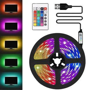 SMD5050-RGB LED Лента светодиодная 2м чёрный провод: Цветная подсветка P000115 фото
